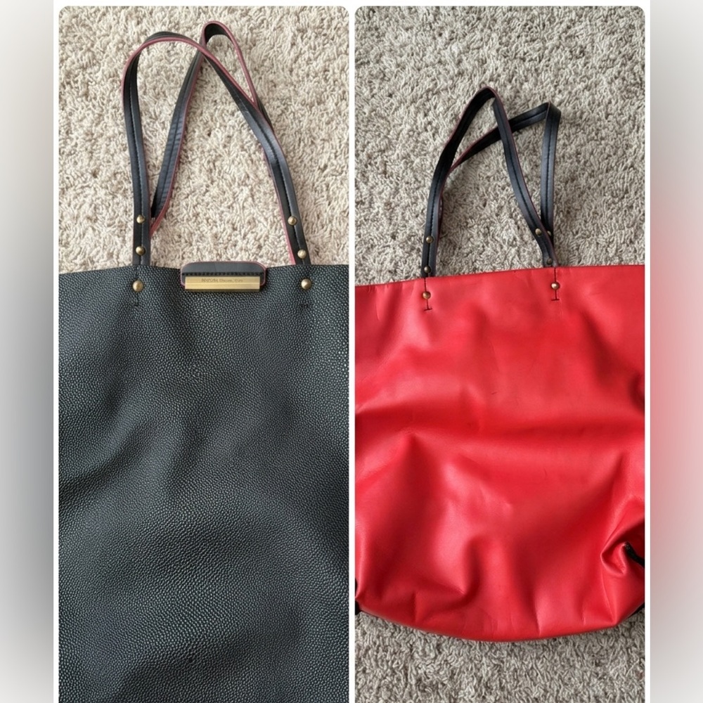 Rachel Roy black and red tote bag
